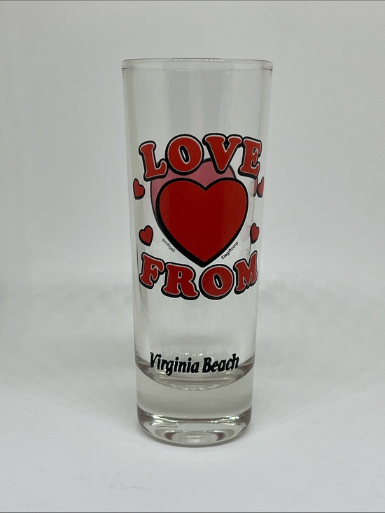 Other - Virginia Beach 'Love From' Red Heart Glass Shot Glass
